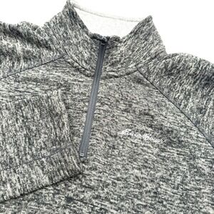 EDDIE BAUER Mens Large Gray Quarter Zip Pullover Knit Sweater Long Sleeve Sherpa